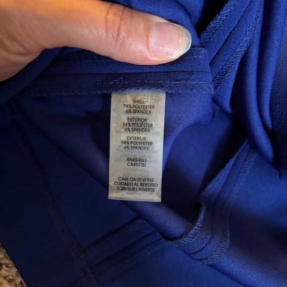 Calvin Klein Dress Womens 2 Blue Sheath Contrast Zipper Office Cocktail Party - Picture 5 of 10